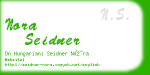 nora seidner business card